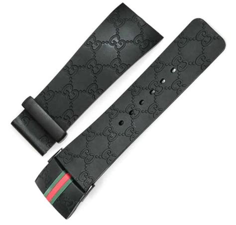 Gucci Watch Strap 10 mm with Buckle Black Thin Shiny 